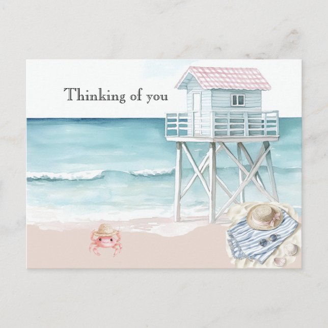 Cartão Postal Ocean Beach View Thinking of You (Frente)