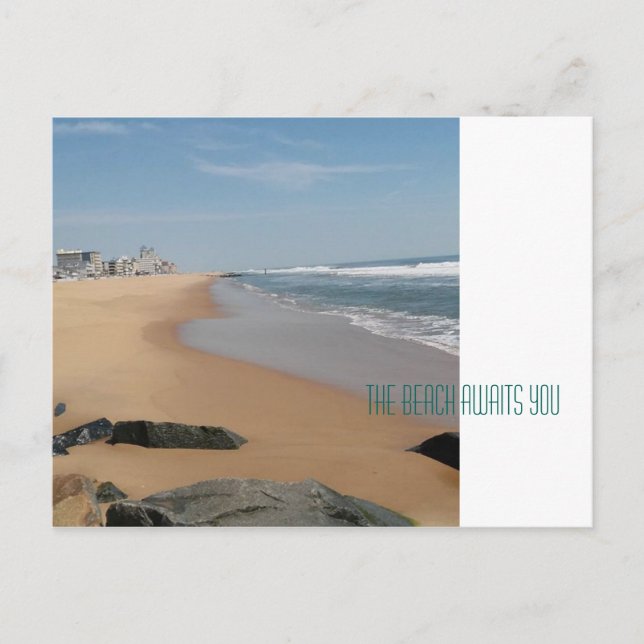 Cartão Postal Ocean City Maryland, praia (Frente)