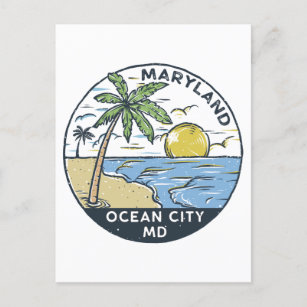 Cartão Postal Ocean City Maryland Vintage