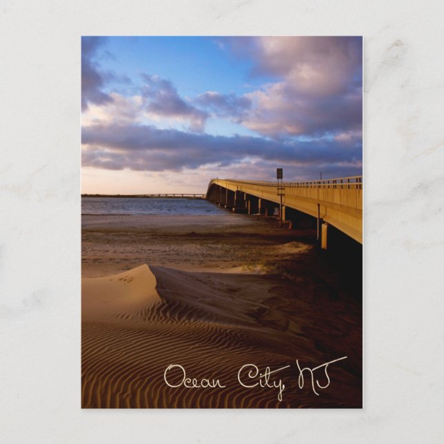 Cartão Postal Ocean City New Jersey Sunset na ponte Postcard (Frente)