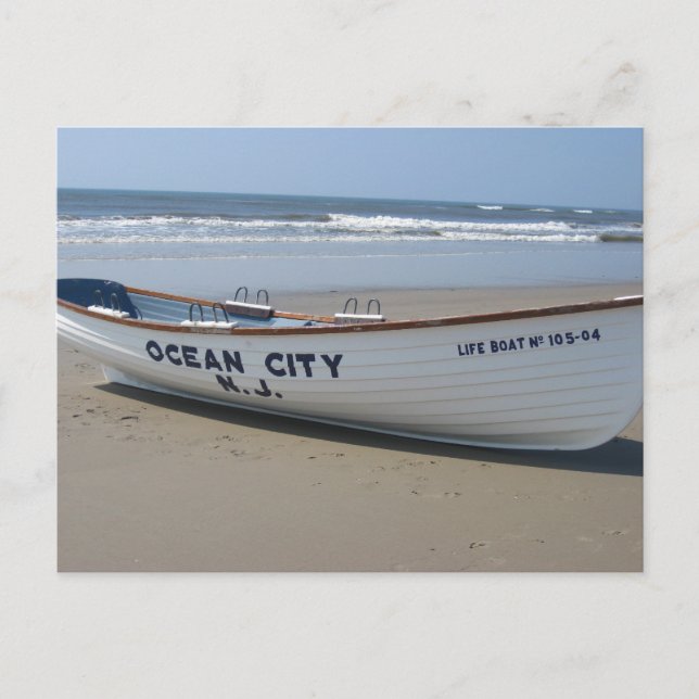 Cartão Postal Ocean City, NJ * Summer Fun * Shore Boat (Frente)