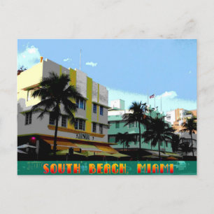 Cartão Postal Ocean Drive Art Deco poster