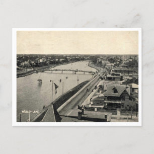 Cartão Postal Ocean Grove NJ, Panorama, Estilo Vintage