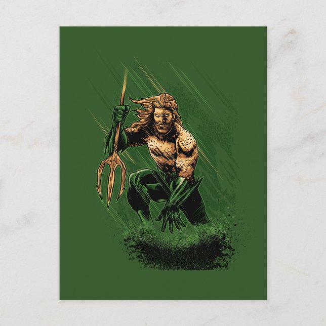 Cartão Postal Ocean King Trident Warrior Dynamic Comic Art (Frente)