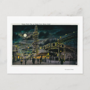 Cartão Postal Ocean Park Pier da Noite do Hotel Dome