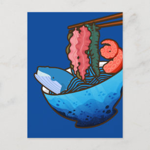 Cartão Postal Ocean Ramen Tentacle Kelp Comida Natureza