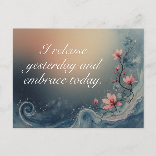Cartão Postal Ocean Wave Inspirational Calming Message (Frente)