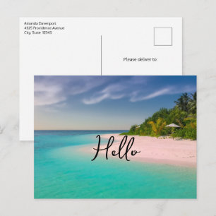 Cartão Postal Oceano Aquamarine Praia Tropical Cênica