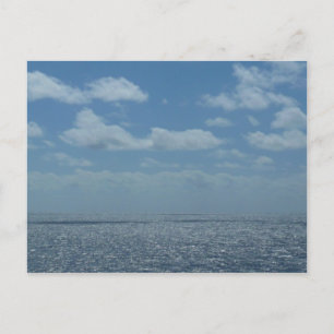 Cartão Postal Oceano Azul do Mar de Caribe Sunny