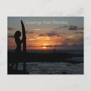 Cartão Postal Oceano Cliff Sunset