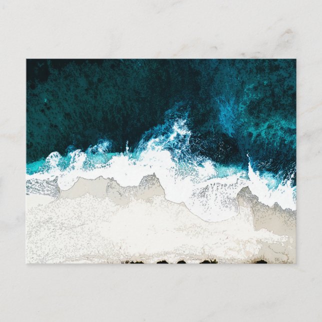 Cartão Postal Oceano E Praia (Frente)