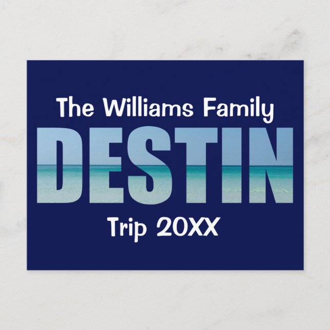Cartão Postal Oceano Legal de praia de Destin Personalizado (Frente)