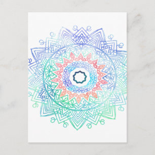 Cartão Postal Oceano-madala, rosa azul-aqua
