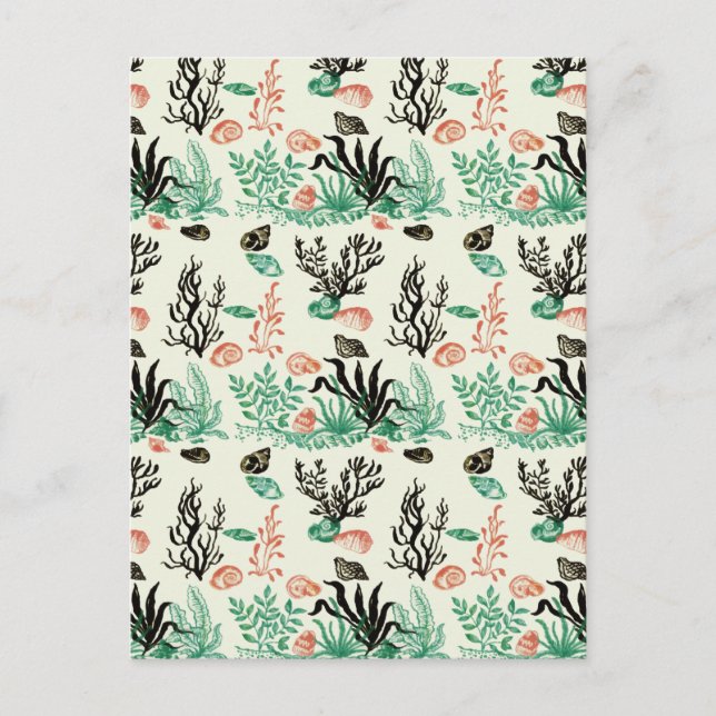 Cartão Postal Oceano Tropical Profundo Água Coral Marinha Aquare (Frente)