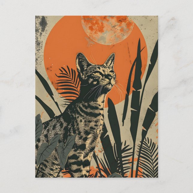 Cartão Postal Ocicat Vintage Art (Frente)