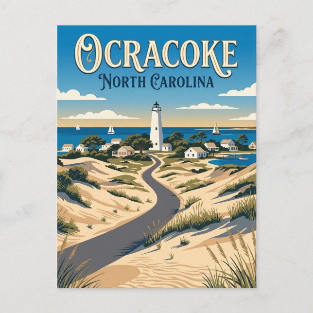 Cartão Postal Ocracoke EUA (Frente)