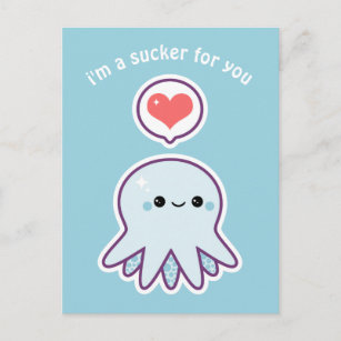 Cartão Postal Octopus azul