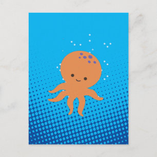 Cartão Postal Octopus Blue Ocean