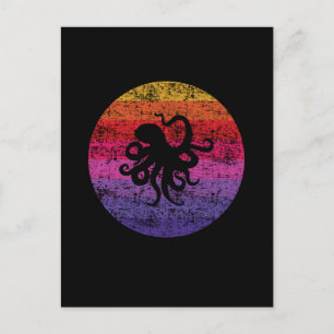 Cartão Postal Octopus Retro
