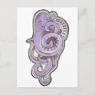 Cartão Postal Octopus tímido