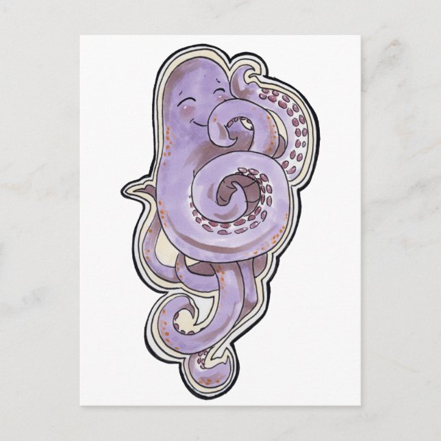 Cartão Postal Octopus tímido (Frente)