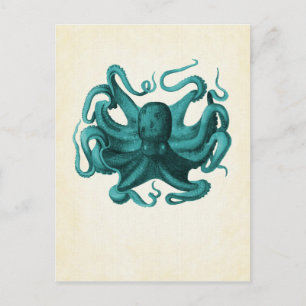 Cartão Postal Octopus Vintage