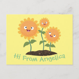 Cartão Postal Óculos de desenho animados bonitos e felizes