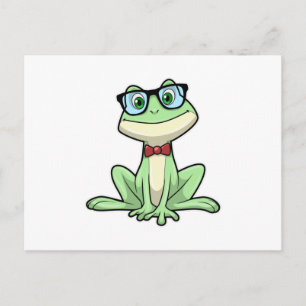 Cartão Postal Óculos de estudante nerd de sapo Gravata