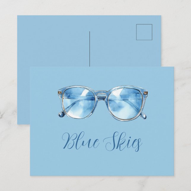 Cartão Postal Óculos de Sol Blue Skies (Frente/Verso)
