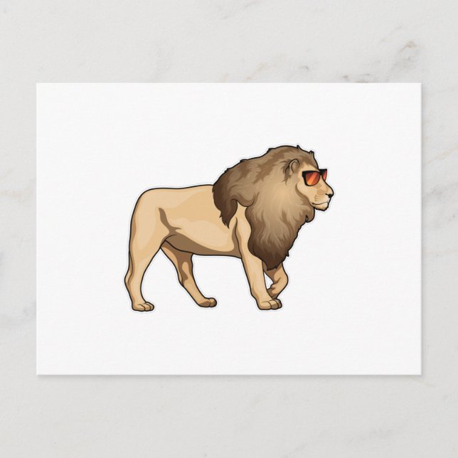 Cartão Postal Óculos de sol Lion (Frente)