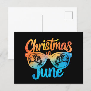 Cartão Postal Óculos de Sol Natal em Junho Férias de Verão Diver