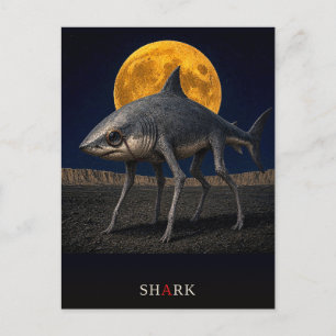 Cartão Postal Óculos de Tubarão gótico Surreal