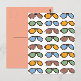 Cartão Postal Óculos escuros óculos coloridos de verão