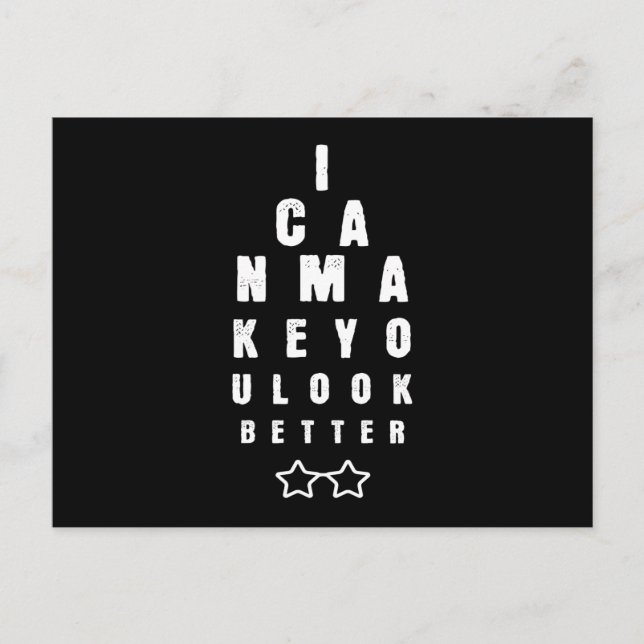 Cartão Postal Óculos Opticista Parecem Ópticos Melhores (Frente)