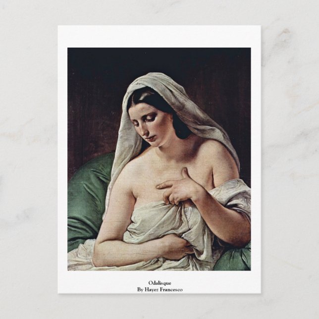 Cartão Postal Odalisque Por Hayez Francesco (Frente)