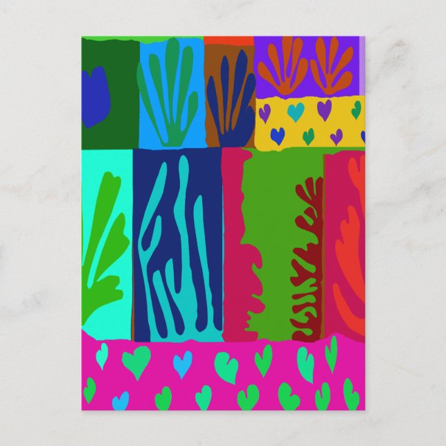 Cartão Postal Ode para Colagem Matisse (Frente)