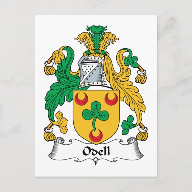 Cartão Postal Odell Family Crest (Frente)