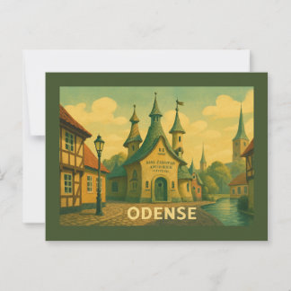 Cartão Postal Odense Denmark Literary