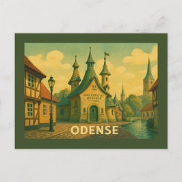 Cartão Postal Odense Dinamarca Literário