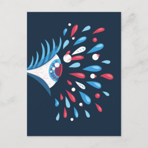 Cartão Postal Odondidade Estranha do Olho Psicodélico