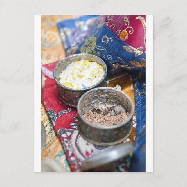 Cartão Postal Oferta budista tibetana (Frente)