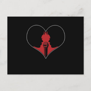 Cartão Postal Oferta De Música De Microfone Cardíaco Karaoke Due