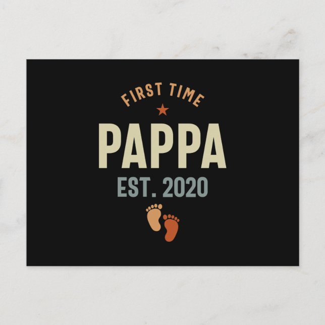 Cartão Postal Oferta De Pai Pappa Est 2020 Pela Primeira Vez (Frente)