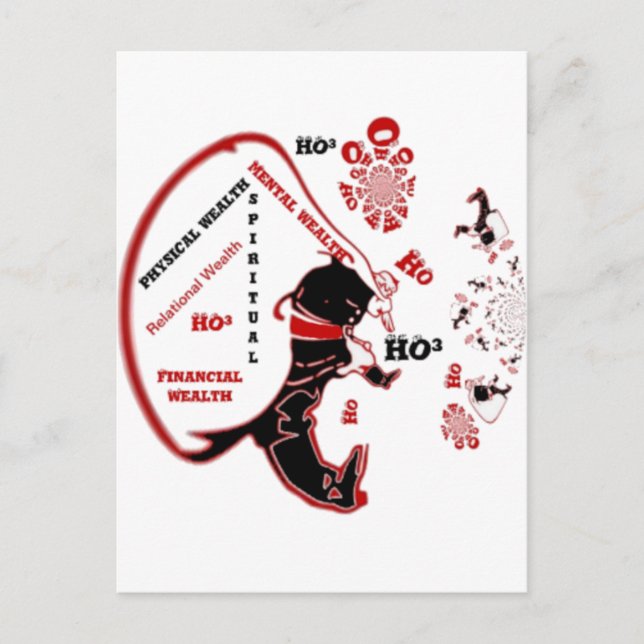 Cartão Postal Oferta de Papais noeis Secretos - Prosperidade e R (Frente)