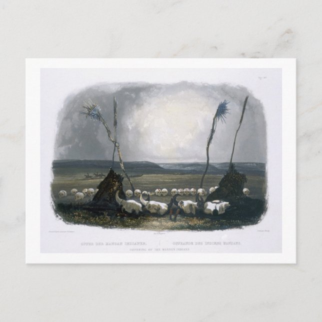 Cartão Postal Oferta dos índios Mandan, prato 14 da Volu (Frente)