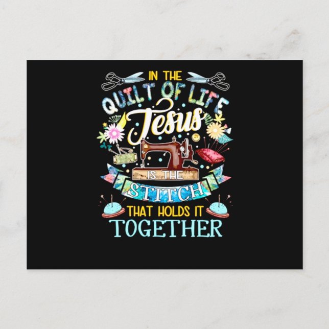 Cartão Postal Ofertas de Empilhamento | No Quilt Of Life Jesus (Frente)