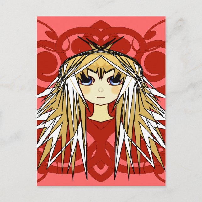 Cartão Postal Ofertas para Meninas de Animação (Frente)