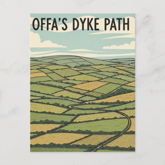 Cartão Postal Offa's Dyke Path Wales Travel (Frente)