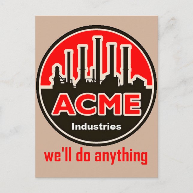cartão postal oficial da acme industries (Frente)