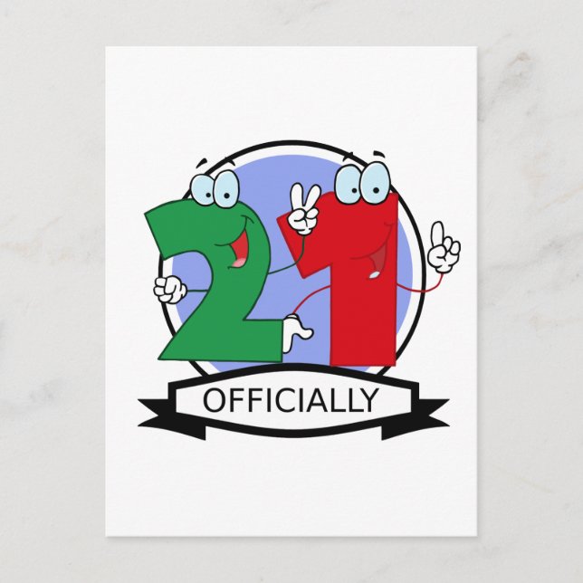 Cartão Postal Oficialmente 21 Banner de Aniversário (Frente)